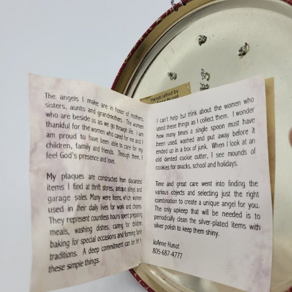 Vintage Handmade Silverware Jewelry Angel Wall Decor OOAK Fairy Gift Cottagecore - Picture 2 of 7